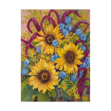 Trademark Fine Art Joanne Porter 'Sunflowers And Thistles' Canvas Art, 18x24 ALI30595-C1824GG